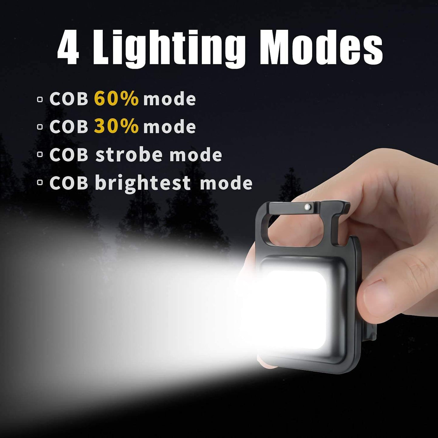 Multifunctional Mini COB Work Light TYPE-C Rechargeable Portable Keychain Light Magnetic Overhaul Emergency Light